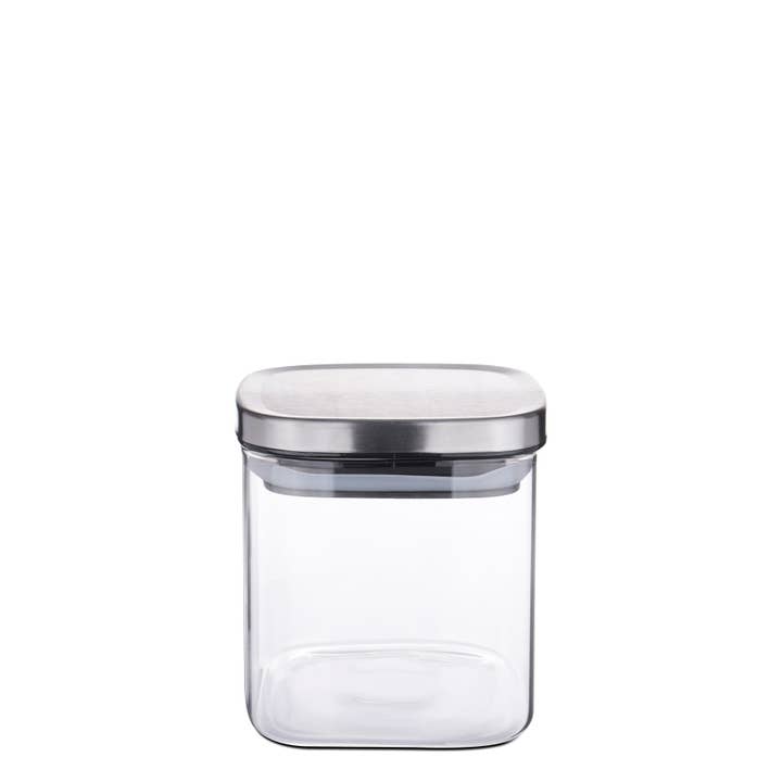 Rektangulær opbevaringskrukke i borosilikatglas 600 ml for engroshandel hos Karl Weis