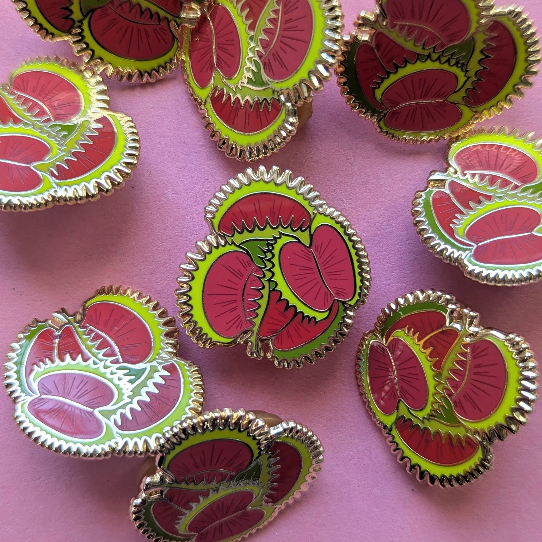 Drawn to Nature – wholesale Lapel pin/button – Venus Flytrap Enamel Pin - Flower Pin - Nature Pins1