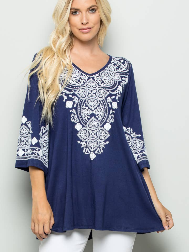 Pink Irene Wholesale - Wholesale Tunic - Women's - DAMASK TOP4