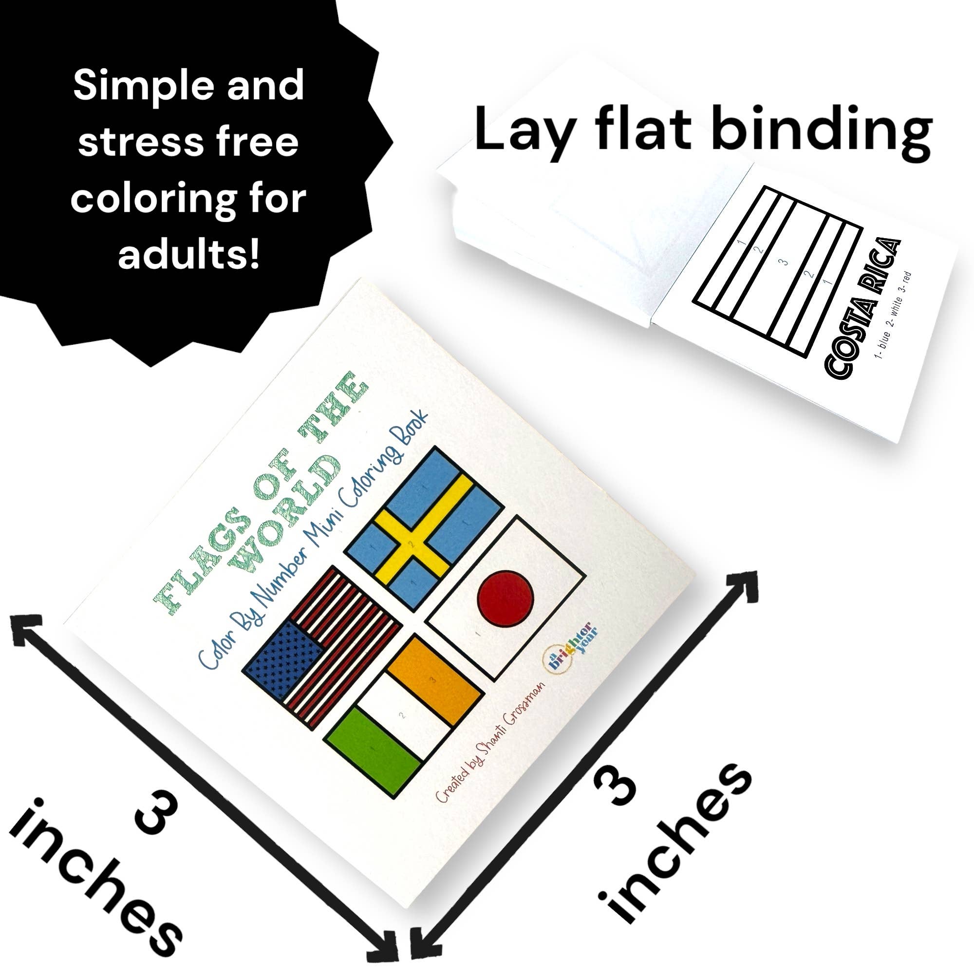 A Brighter Year – Engroshandel Malebog - Børn og baby – Verdens flag Farve efter nummer Børns mini malebog2