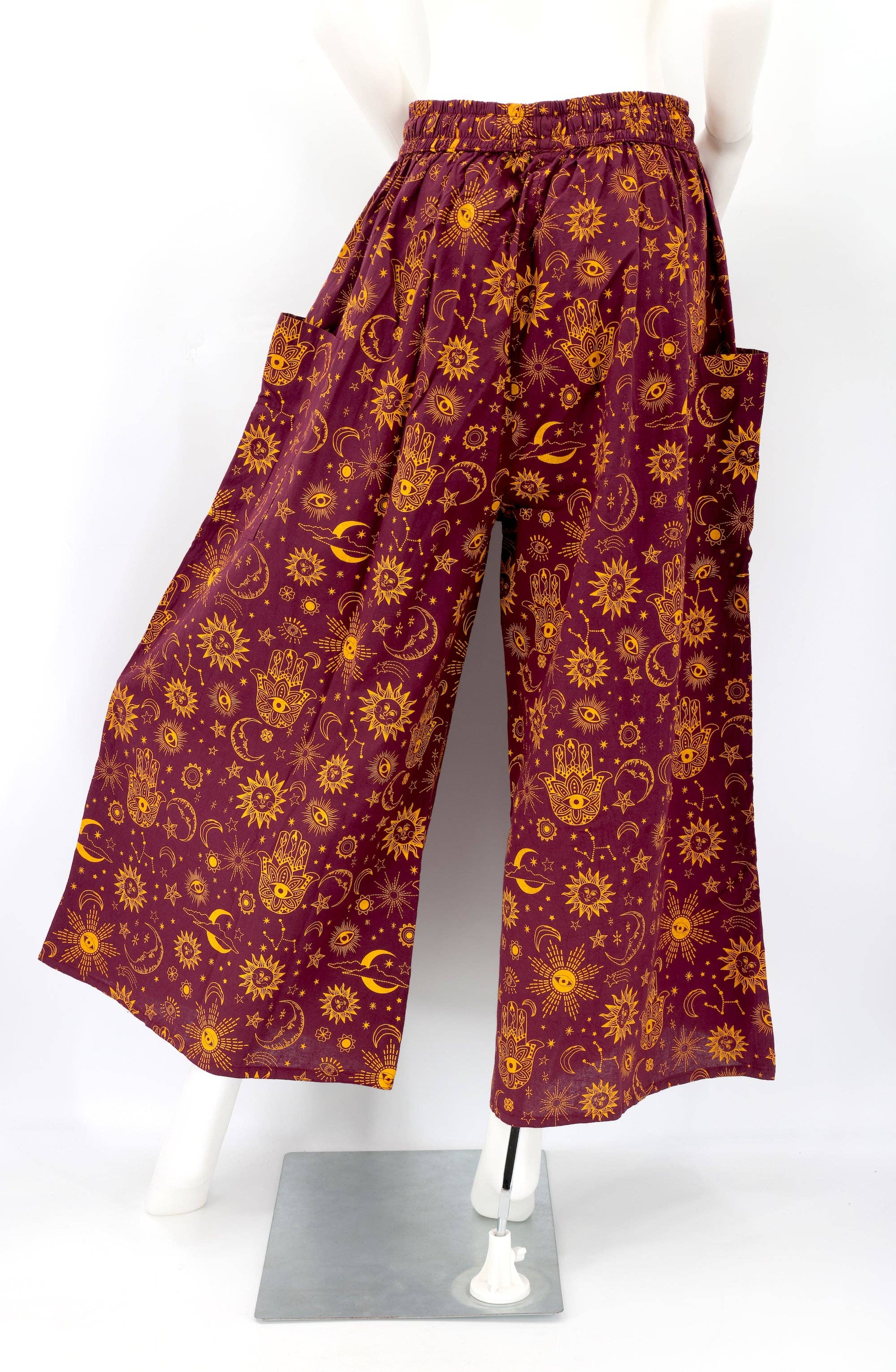 Himalaya Handmade - Wholesale Pants - Women's - Cotton Hippie Handmade Harem Celestial Print Wide Leg Bohemian Trousers7
