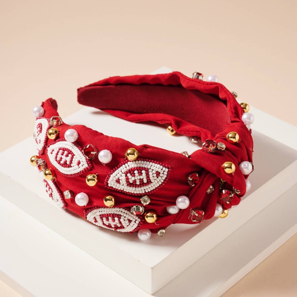 Frem - Wholesale Fashion Headband - Women's - Gameday Pearls and Seed Beads Headband7