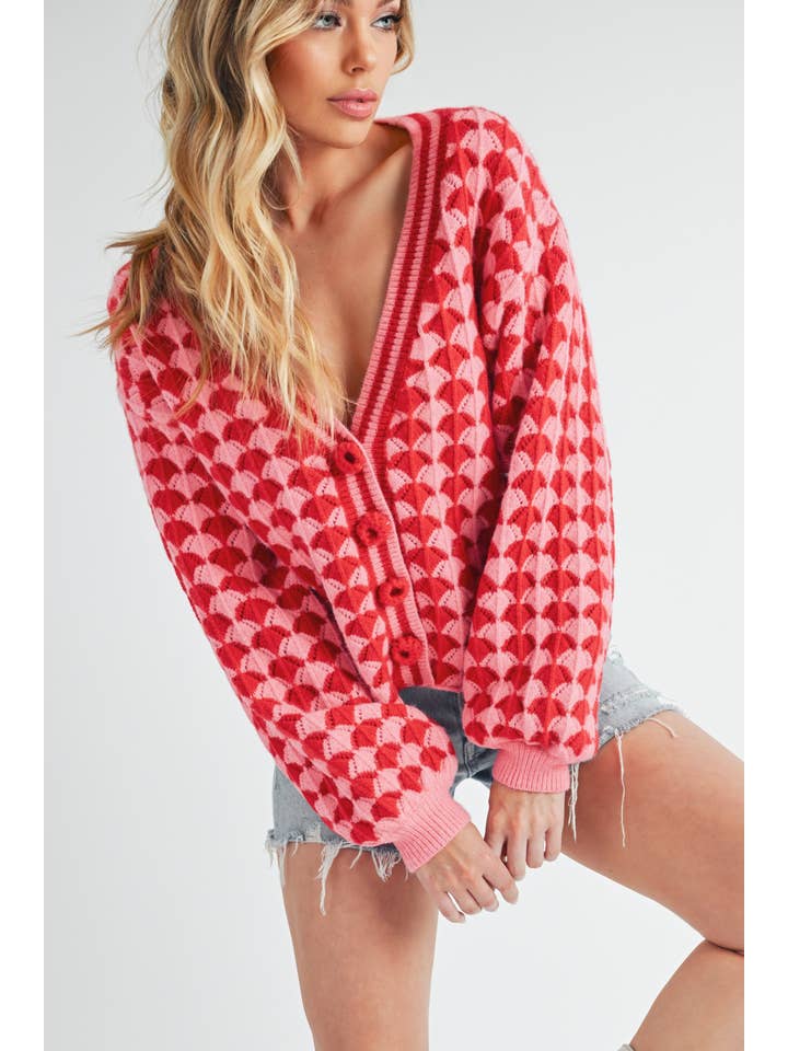 Pink Red 3210EK Fantasia Cardigan 1 for wholesale on Faire13