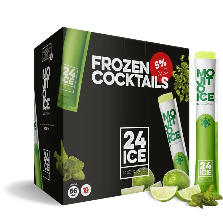 24 ICE | FROZEN COCKTAILS - Wholesale Cocktail Mix/Syrup - Mojito ICE Frozen Cocktails 50-pack