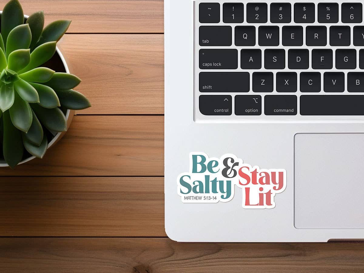Missional Merch - Wholesale Sticker - Be Salty & Stay Lit (Salt & Light) | Vinyl Christian Sticker1