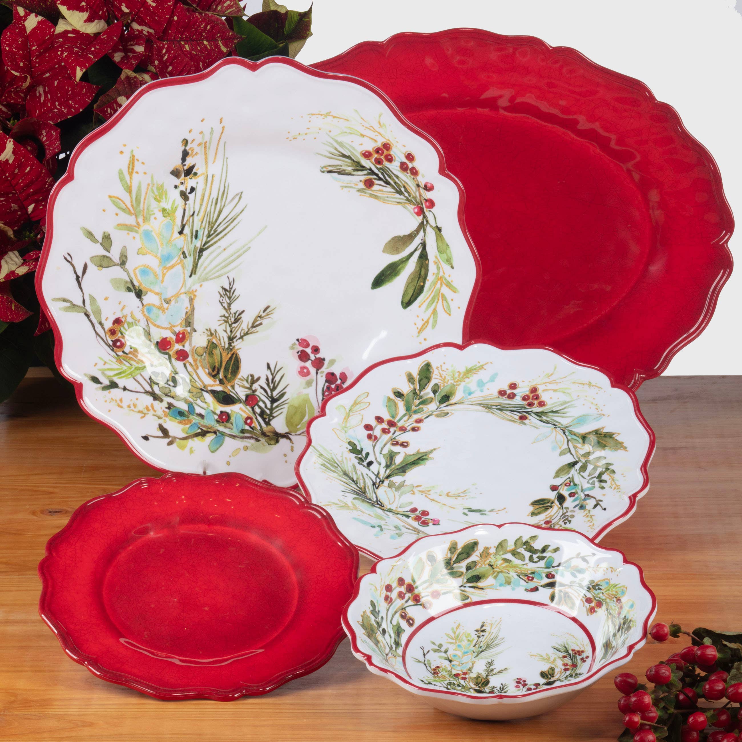 Certified International - Wholesale Salad Plate - Christmas Gatherings Melamine  Salad Plate 9in3