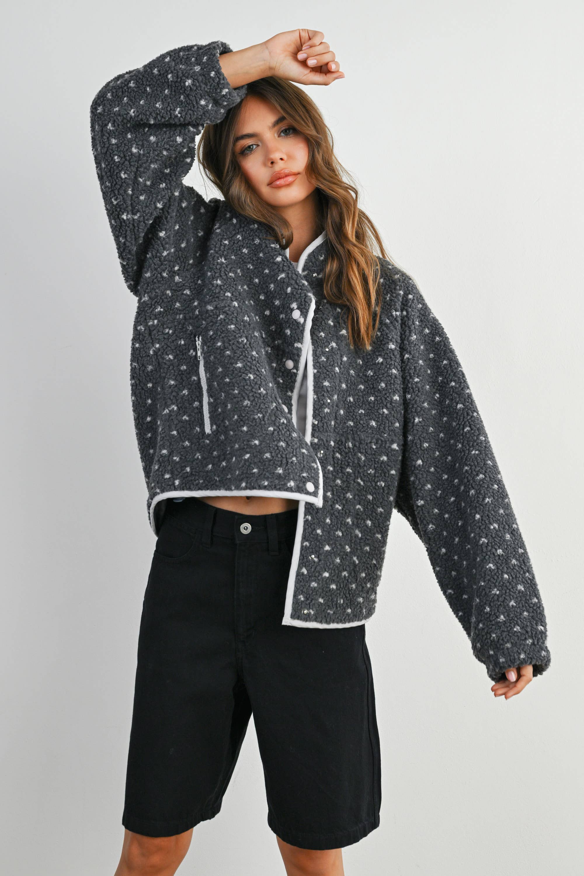 BUTTERMELON - Wholesale Jacket - Women's - High Pile Fleece Puffer Jacket - BMJ783127