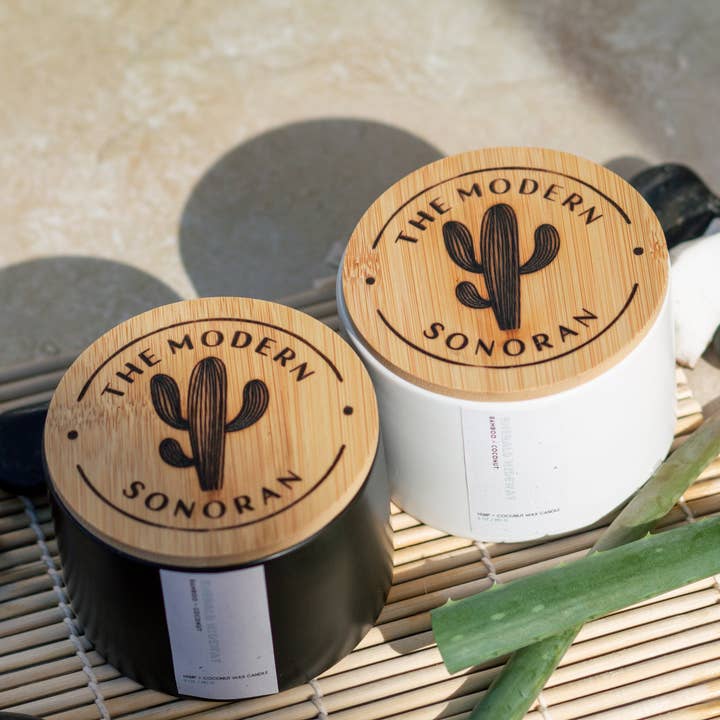 The Modern Sonoran - Wholesale Jar/Filled Candle - Emerald Hideaway Quiet Luxury Hemp + Coconut Candle, 5 oz1