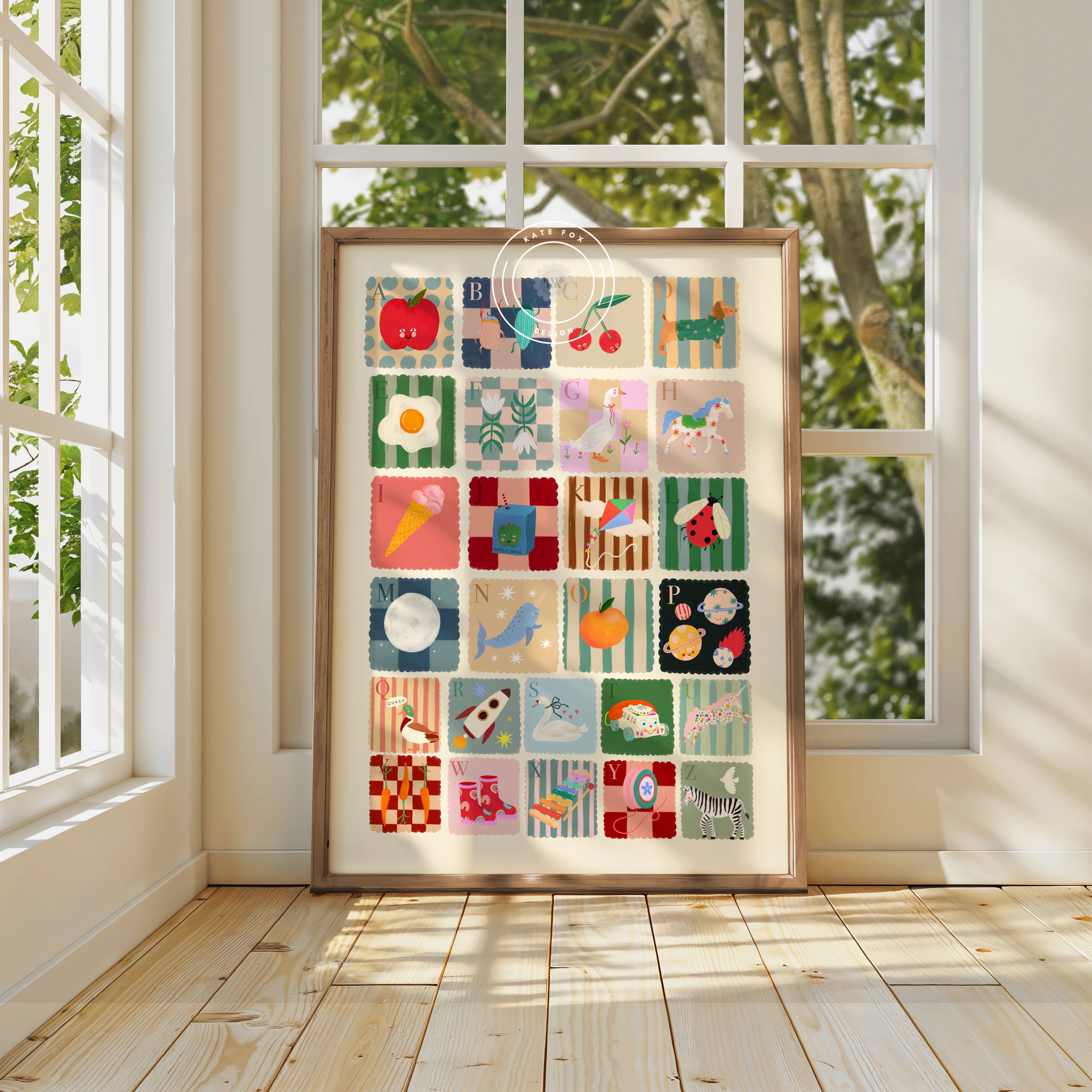 Kate Fox Design – wholesale Art print – Cool Kids Alphabet, Children’s Art, ABC, Colourful, Nursery2