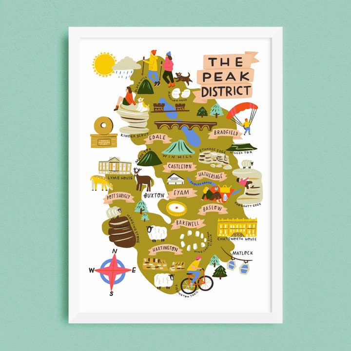 Peak District Map Print for wholesale by Lauren Radley
