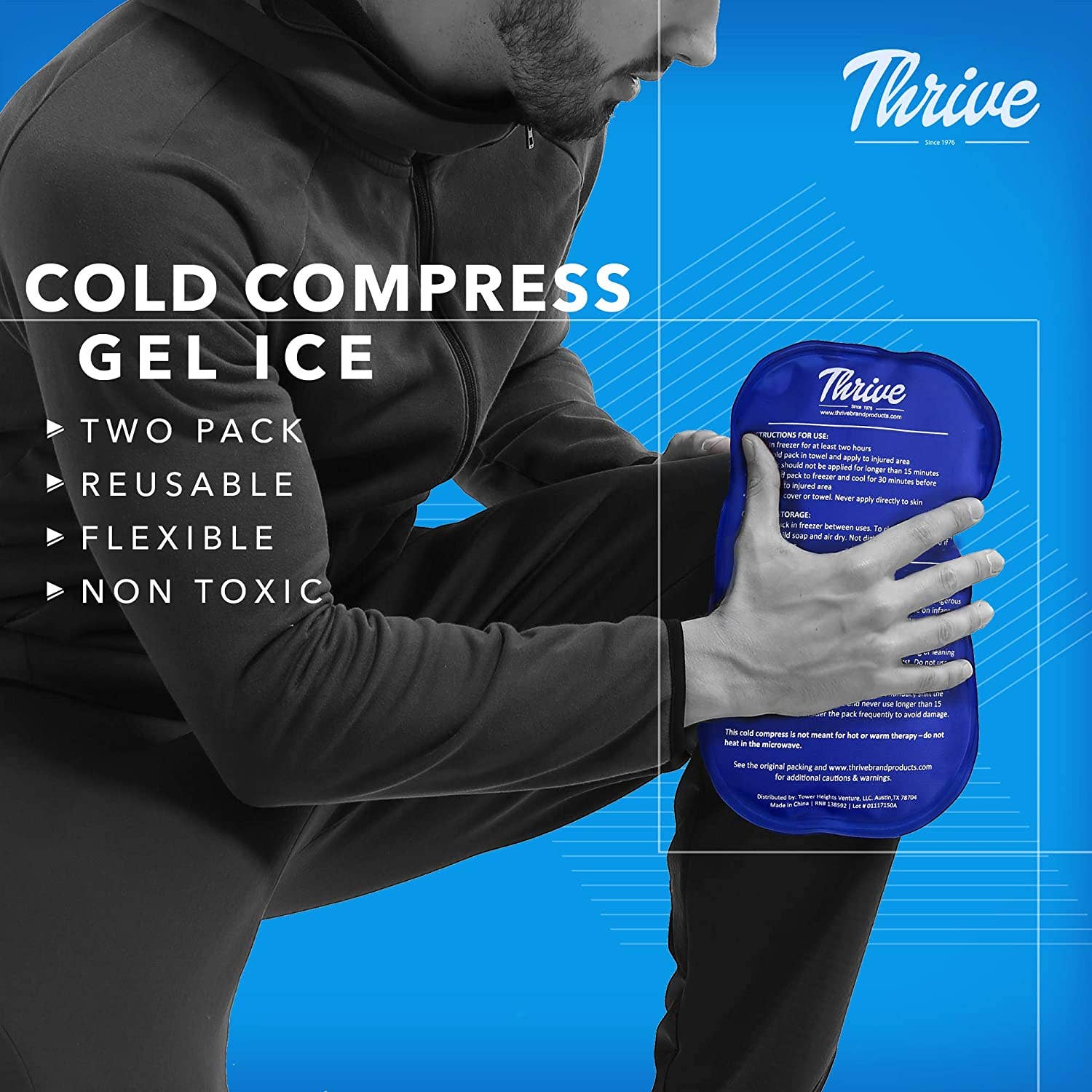 Thrive - Wholesale Ice Pack - Gel Ice Pack Cold Compress Large (2-Pack)5