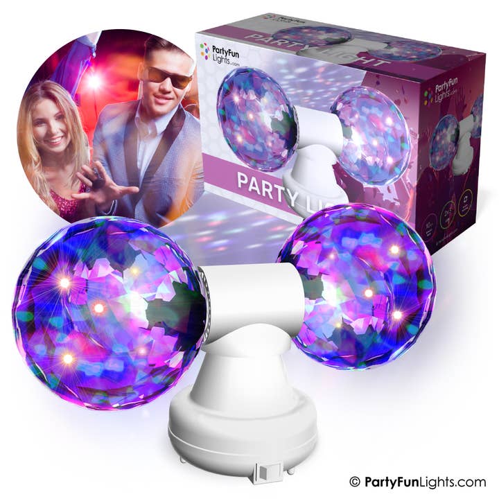 PartyFunLights - Double Rotating Disco Bulbs - facets - m for wholesale by PartyFunLights Europe B.V.
