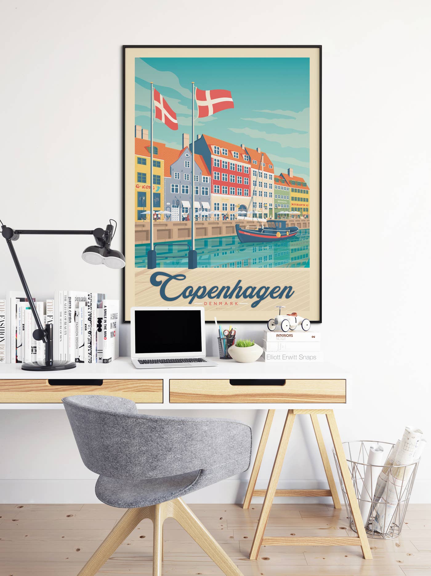 Olahoop Travel Posters - Wholesale Poster - Copenhagen Nyhavn - Denmark travel poster1