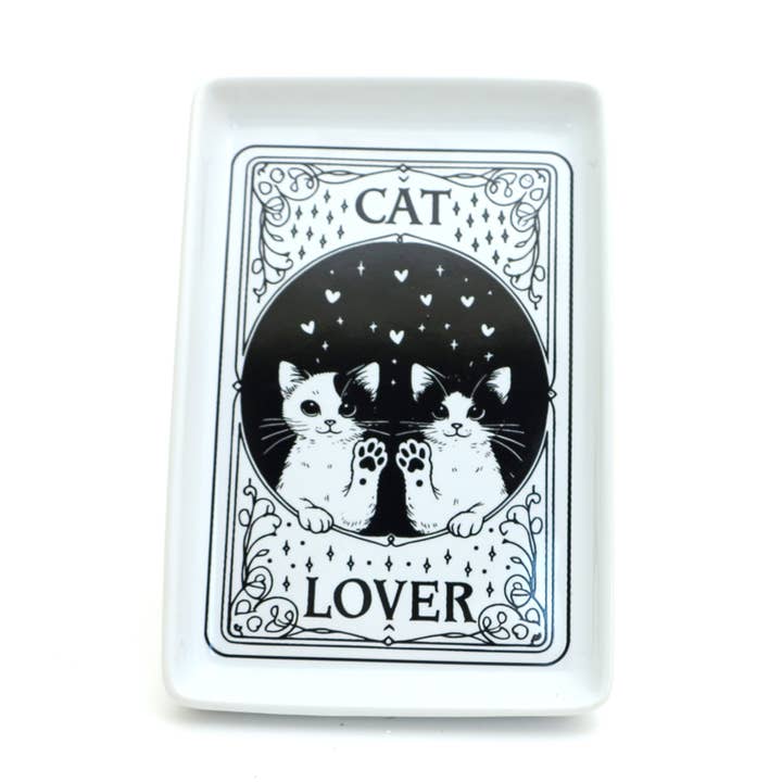 Cat Lover tray, Tarot Card, gift for cat mom, crazy cat lady for wholesale by Lenny Mud