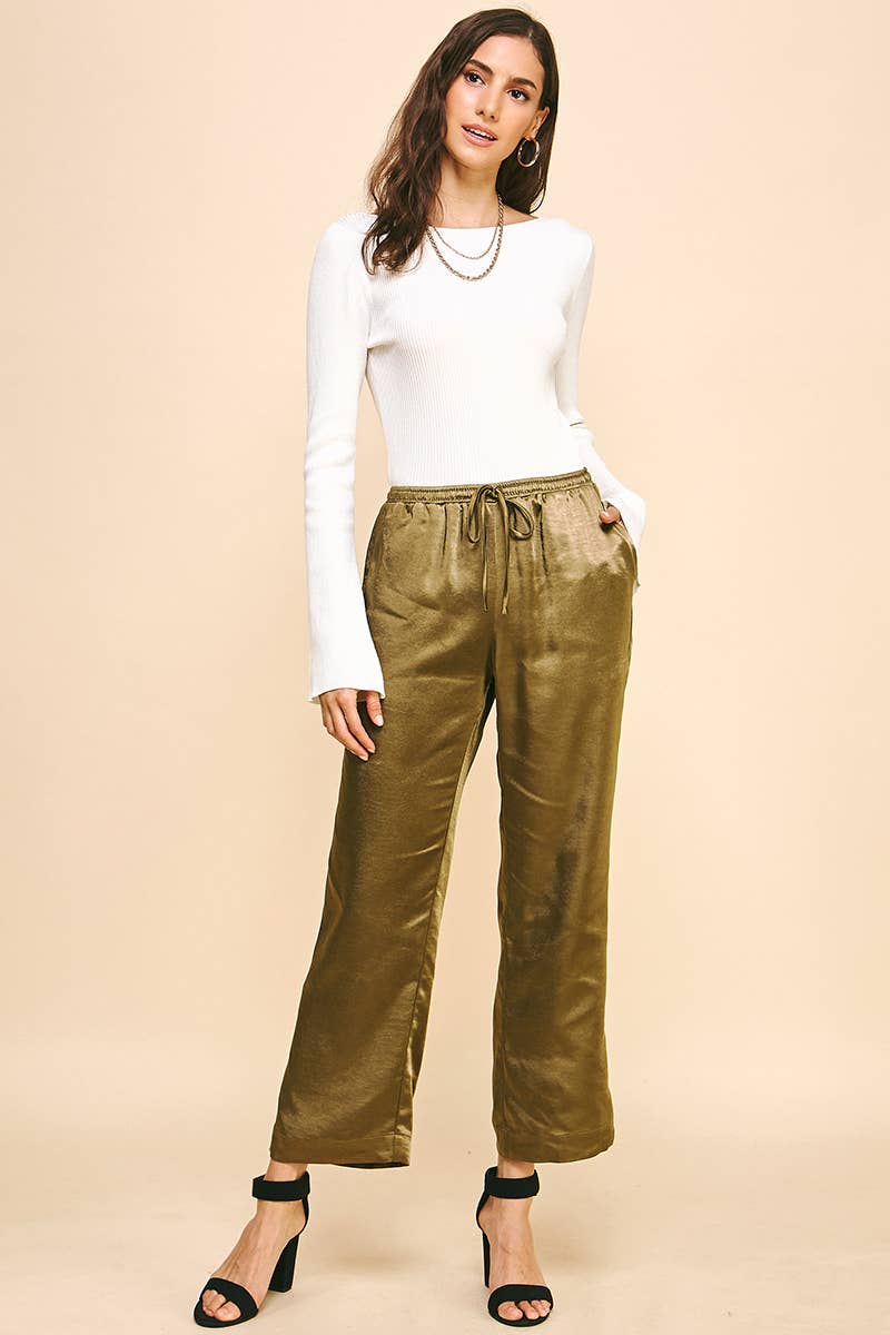 PINCH - Wholesale Pants - Women's - SATIN STRAIGHT PANTS - 5370B12