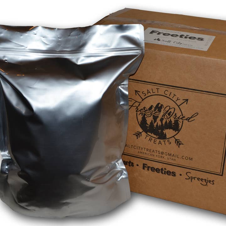 Bulkkasse 25 lb Orig. Frysetærter pakket i poser på 5-5lb for engroshandel hos Salt City Treats