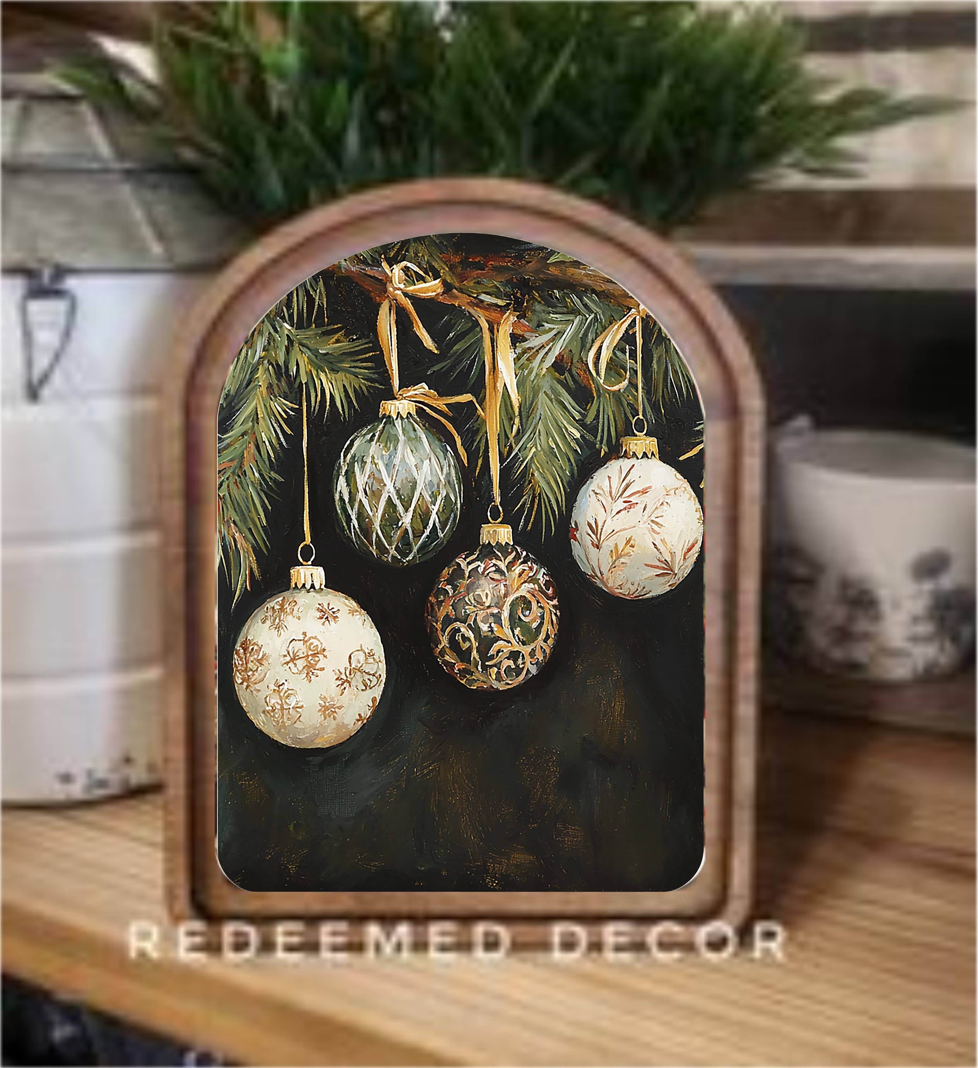 Redeemed Decor - Wholesale Wood wall art - Arch Top Ornaments Framed Art