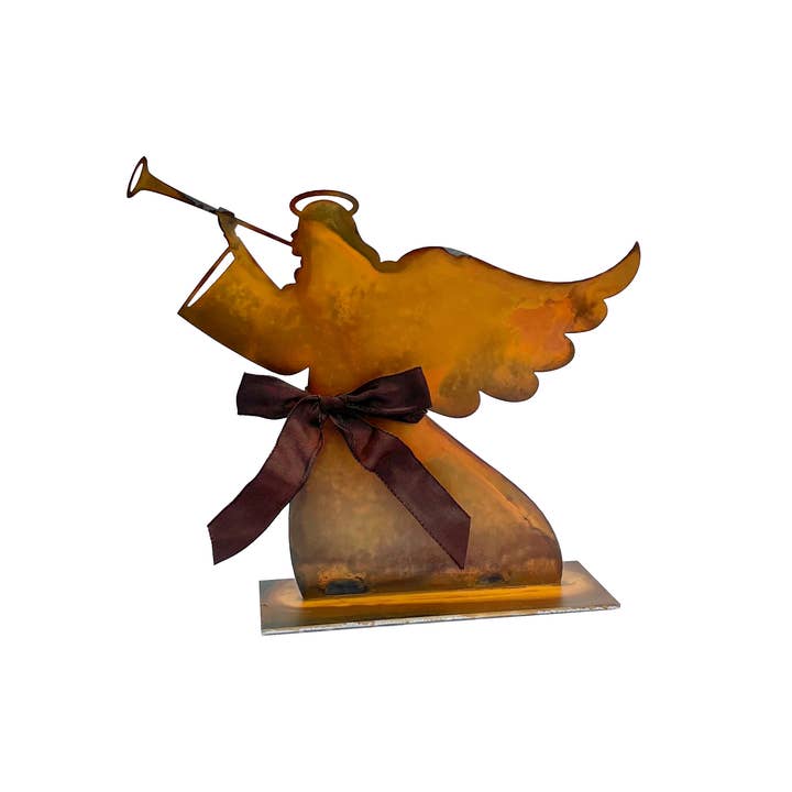 Prairie Dance - Vente Décoration de Noël - Ange de Noël, figurine d'ange en métal rustique, silhouette4