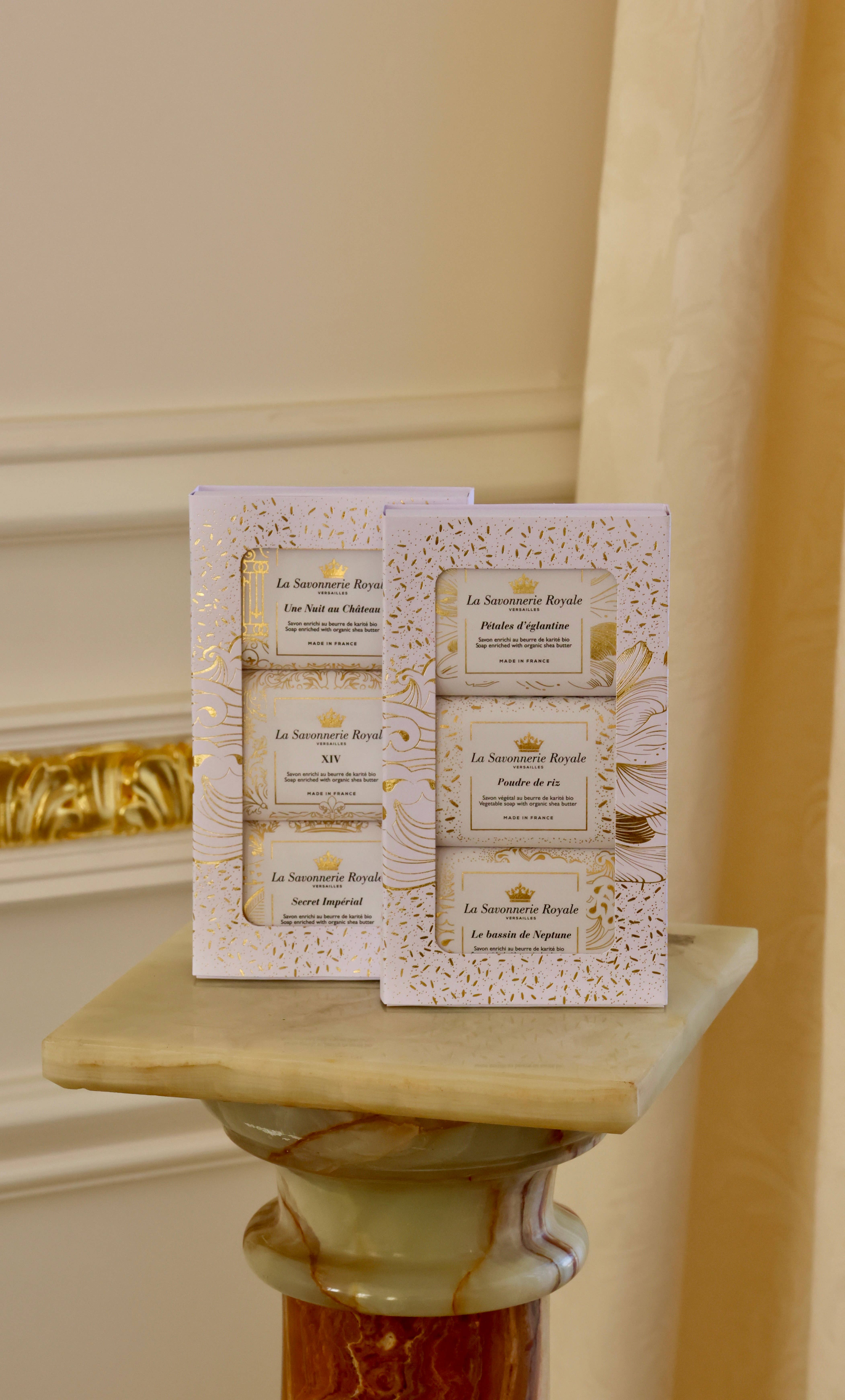 White Set of 3 Soaps - Versailles Collection for wholesale on Faire1