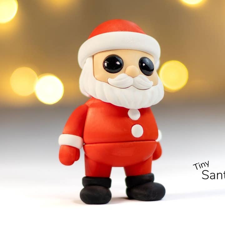 Jouet articulé du petit Père Noël, imprimé en 3D, jouet anti-stress pour la vente par Great American Designs