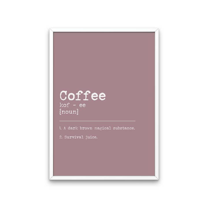 Coffee Dictionary Print Tan voor wholesale door Fairy Bread Designs
