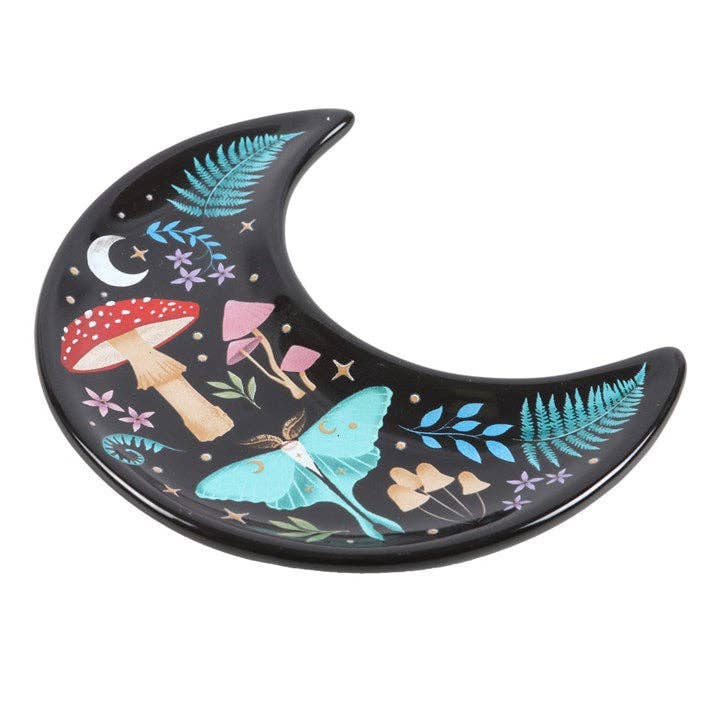 Something Different Wholesale - Wholesale Jewelry Dish - Crescent Moon Dark Forest Print Trinket Dish2