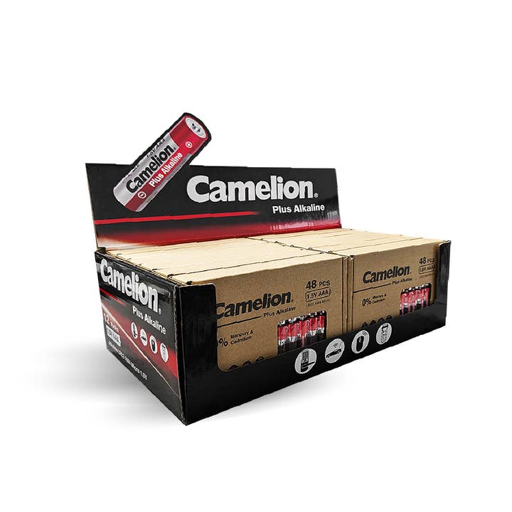 Camelion Battery - Wholesale Retailer display – Paper & novelty - Camelion AAA Plus Alkaline 48pk Box Counter Display (12Pk)