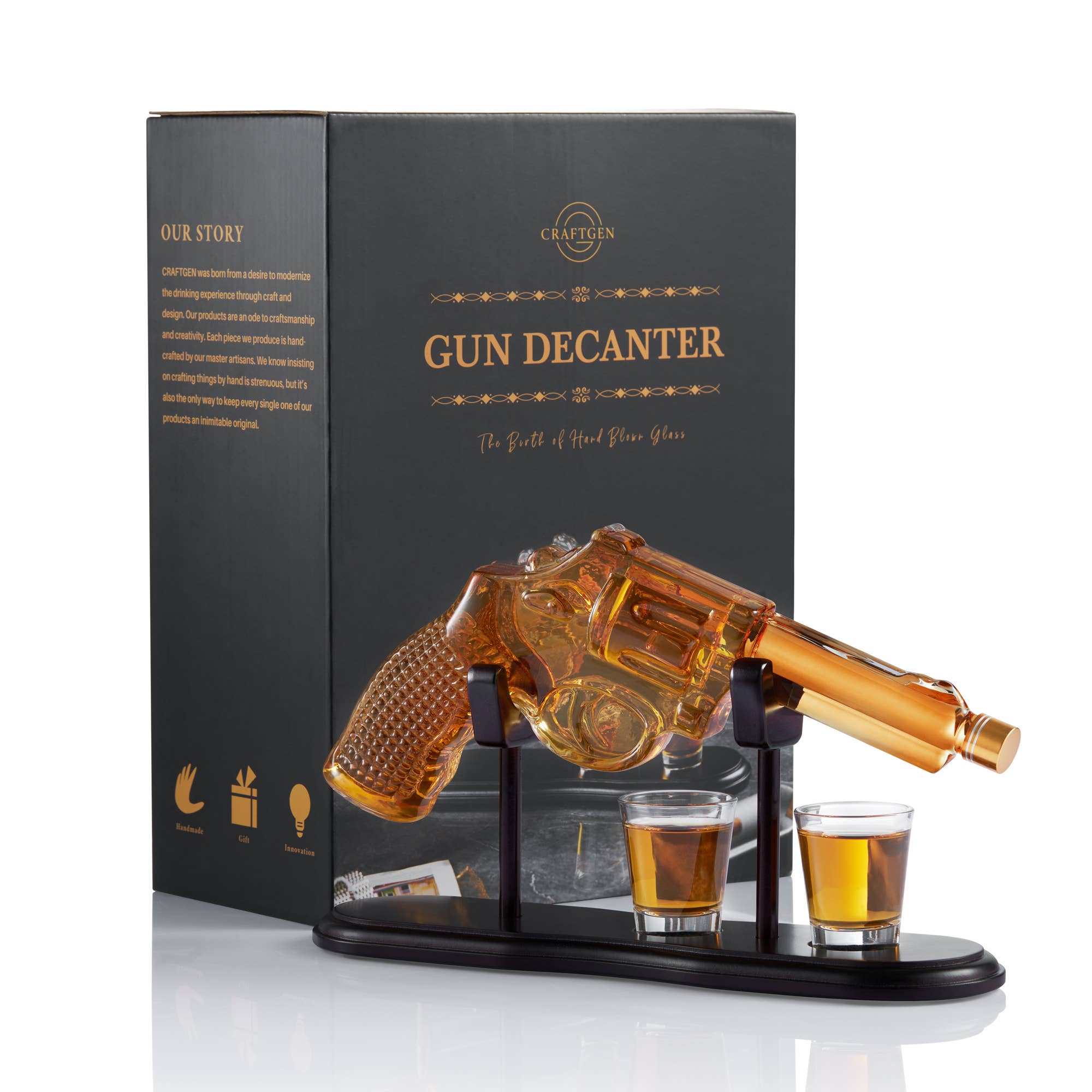 CRAFTGEN - Wholesale Decanter - Gun Whiskey Decanter Set - Gifts for Men Husband Dad9