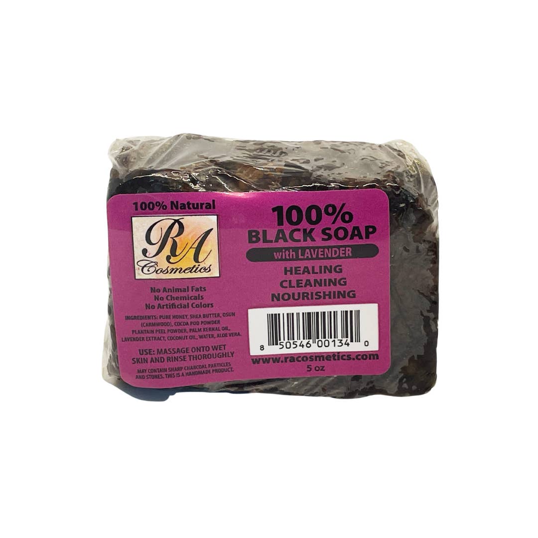 RA Cosmetics - Wholesale Bar Soap - African Black Soap Bar, Lavender - 5oz