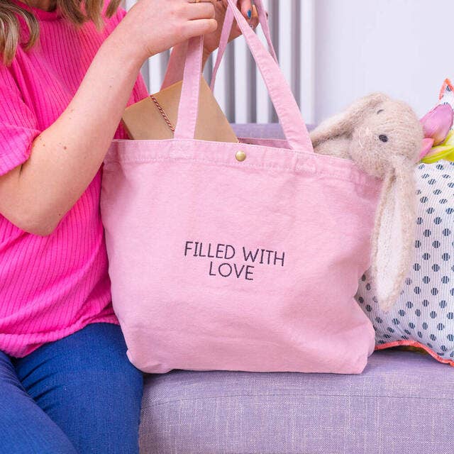 Filled With Love Canvas Tote Bag for wholesale by Sparks and Daughters