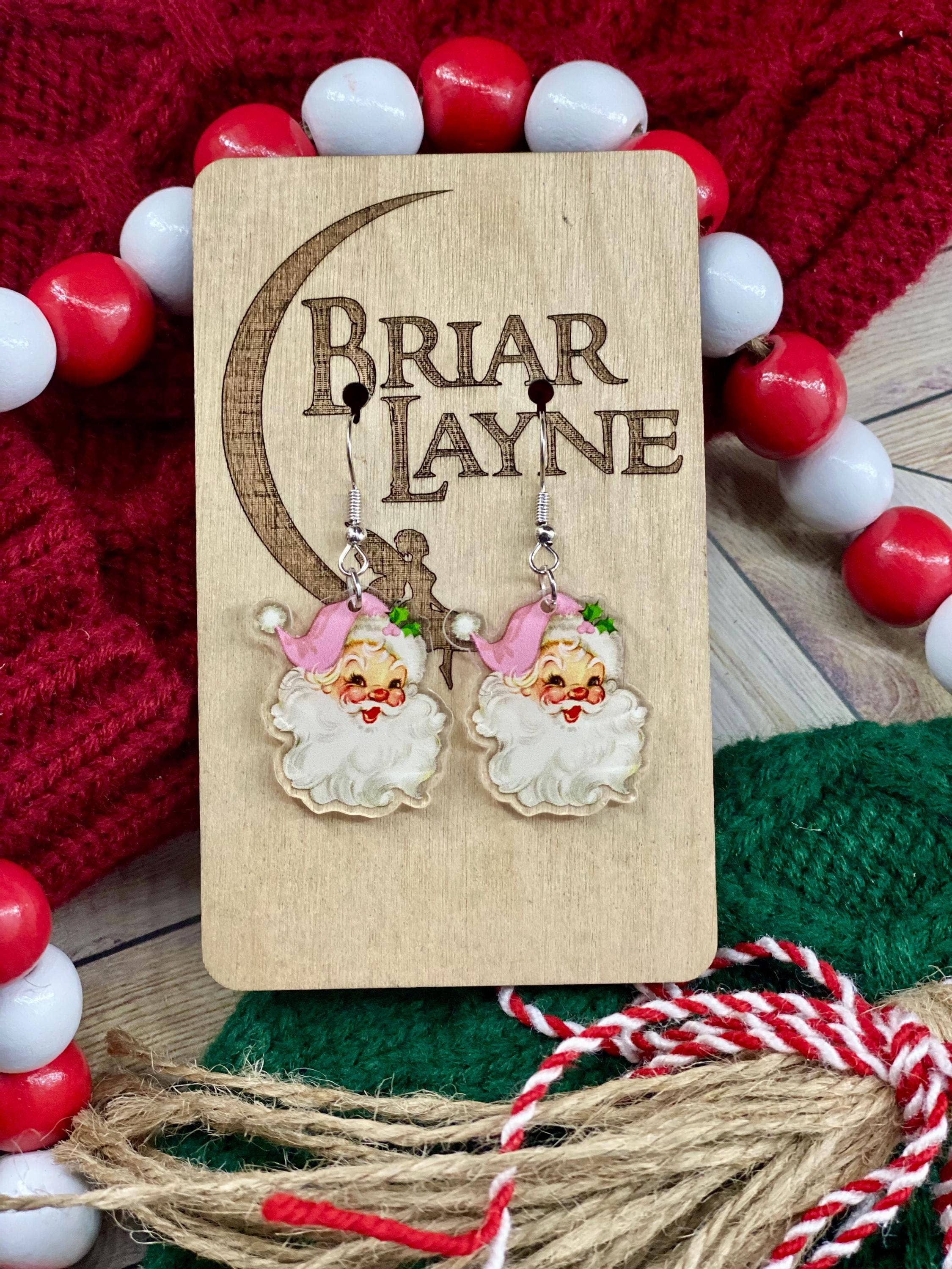 Briar layne - Wholesale Dangle Earrings - Vintage Santa Christmas Holiday Earrings2