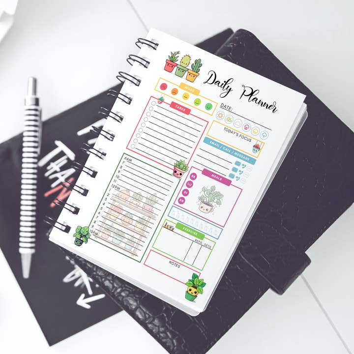 Missh Shop - Wholesale Planner - A5 Clipart Plant Daily Planner 90 pages. Eco friendly paper