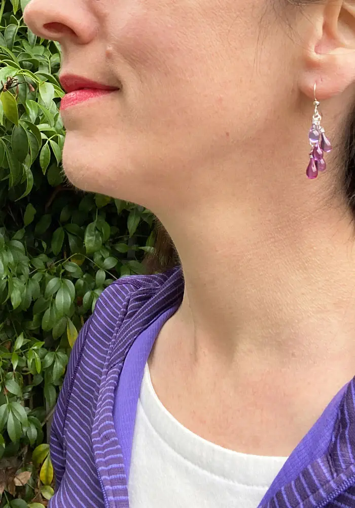 Sundrop Jewelry - Wholesale Dangle Earrings - Sonoma Glass Cluster Earrings, Pinot Noir1