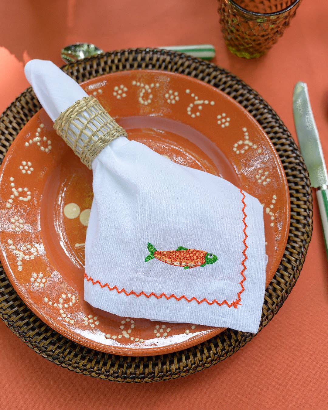 Mariaida Home - Wholesale Dinner & Cloth Napkin - Sardinha Santos Populares Napkin (Pack of 2)4