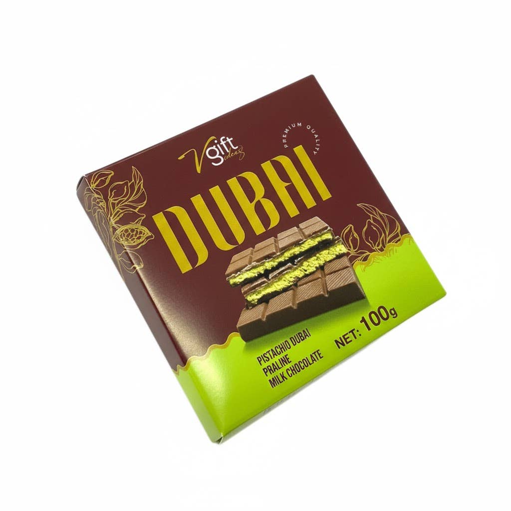 Aladdin - Venta al por mayor Chocolate - Barra de Chocolate de Dubái 100g V-Regalo Praliné de Pistacho Halal3