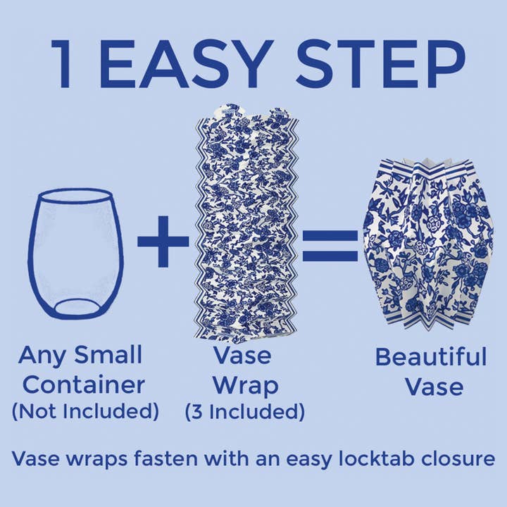 Lucy Grymes Designs - Wholesale Vase - Blue Chinoiserie Paper Vase Wraps