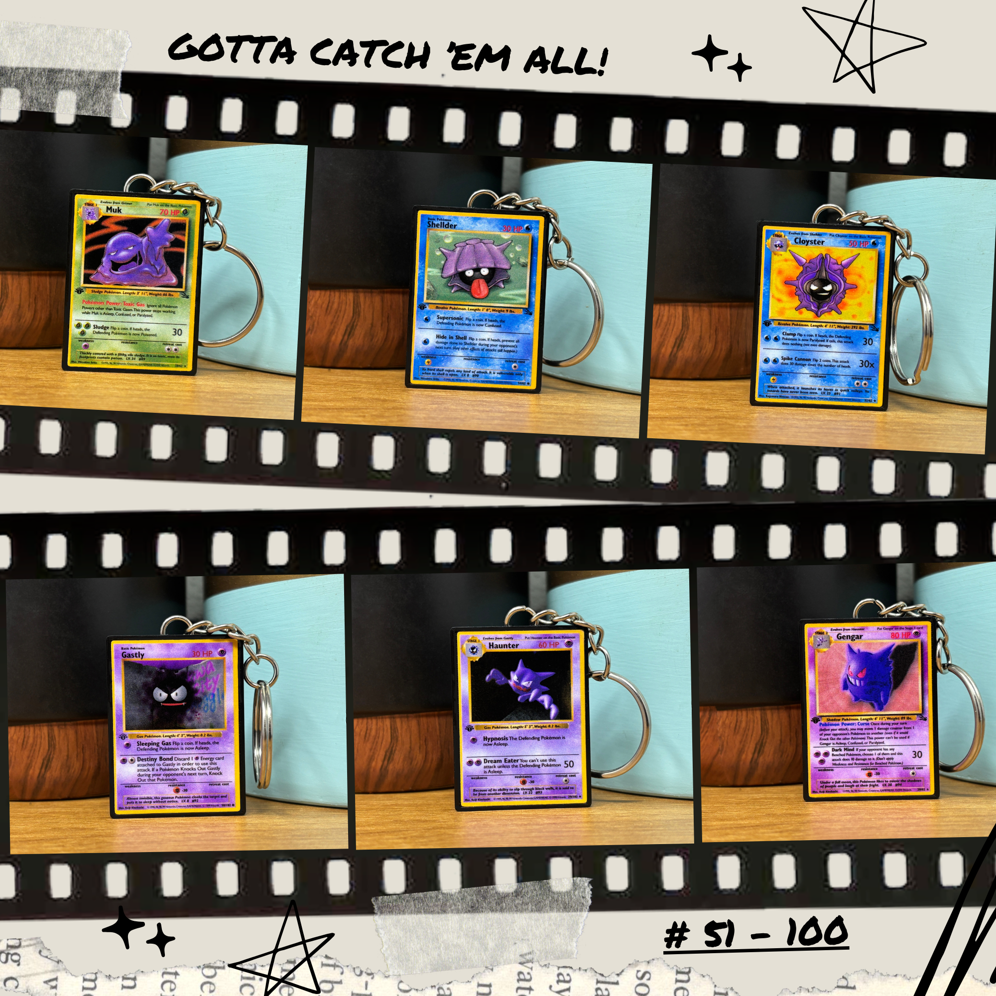 BitsyLabs - Wholesale Keychain - Unisex - Pokemon Card Keychains (51-100)7