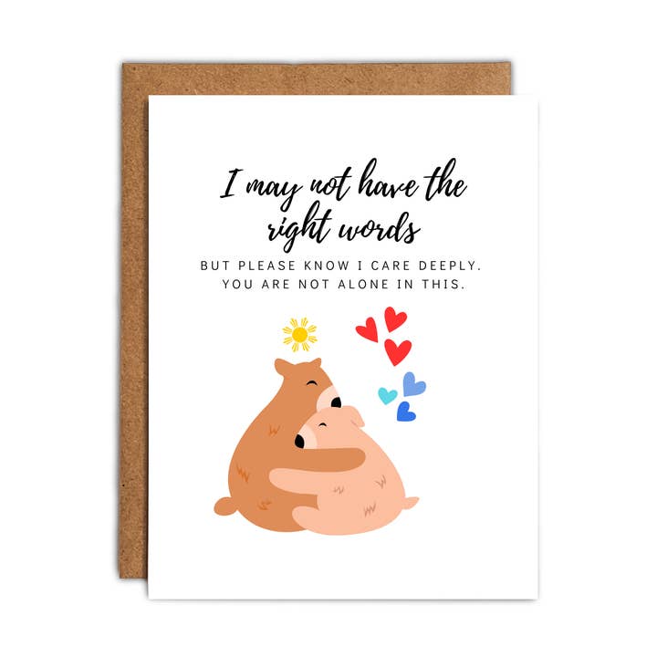 Encouragement Cards Bear Greeting Cards Empathy for wholesale by Paper Picture Mama