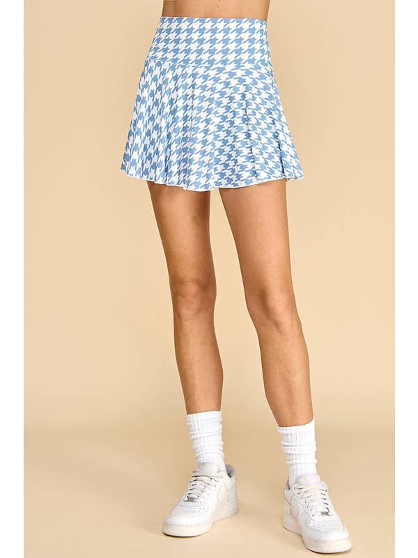 TCEC - Wholesale Skirt - Women's - CS3720-Motion Houndstooth Patterned Athleisure Skirt