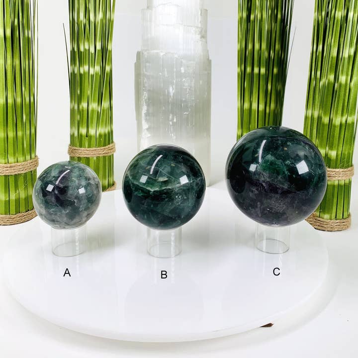Crystal Rainbow Fluorite Spheres - You Choose for wholesale by Rock Paradise
