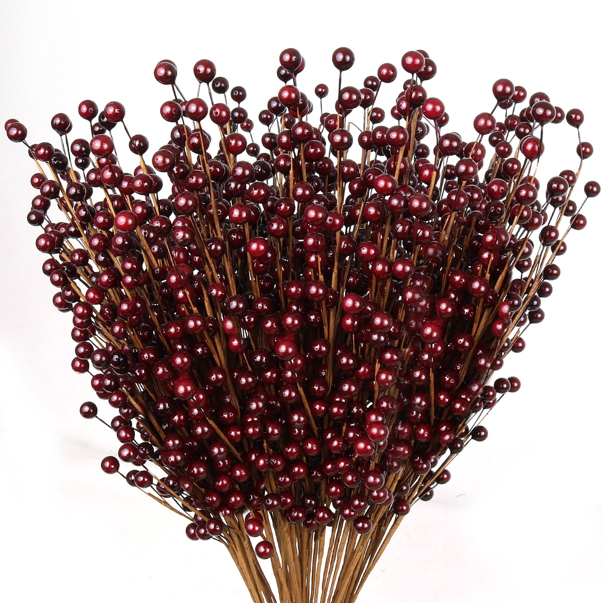 Larksilk - Wholesale Christmas Decoration - 24 Pack: Burgundy Berry Spray 35 Berrie Christmas Collection0