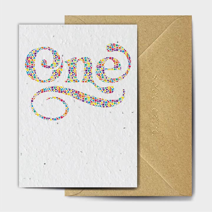 Dotty One Bio-Degradable Everyday Greeting Card for wholesale by The Seed Card Company