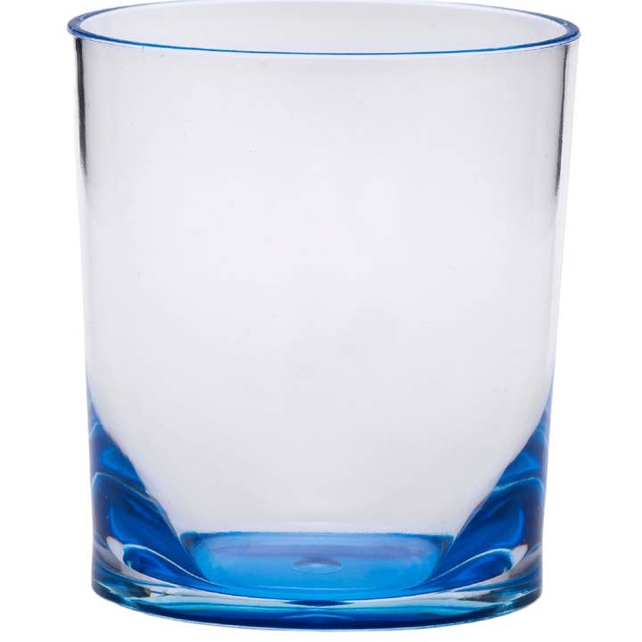 Set van vier blauwe whiskyglazen zonder steel van acryl voor wholesale door HomeRoots