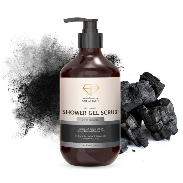 Pure Charcoal Shower Gel Scrub 500 ML for wholesale by SAIF AL FARES