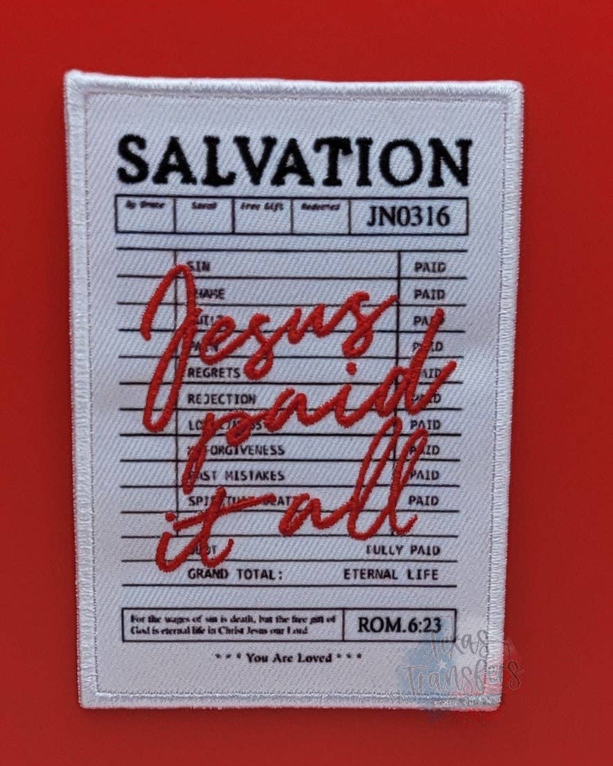 Texas Transfers – Großhandel Aufnäher – Jesus Paid It All Bügelflicken *EXKLUSIV*1