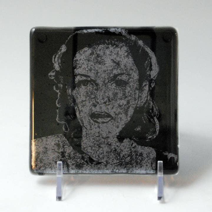 Kiku Handmade | Contemporary Fused Glass Home Goods - Wholesale Coasters - Judy Garland Fused Glass 4" Single Coaster2