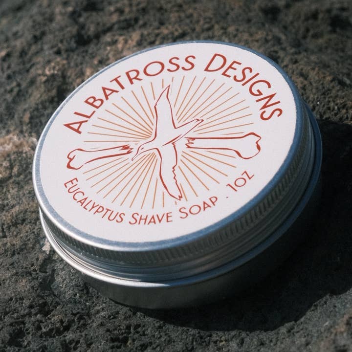 Natural Eucalyptus Solid Shave Soap for wholesale by Albatross Designs