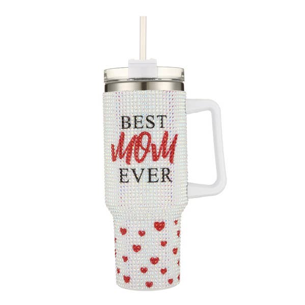 Rhinestone Tumbler Cup BEST MOM EVER Theme for wholesale by Nima Accessories Inc