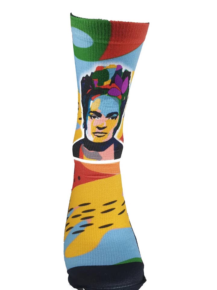Calze Crossocks con stampa Frida Kahlo per la vendita all'ingrosso da parte di Crossocks