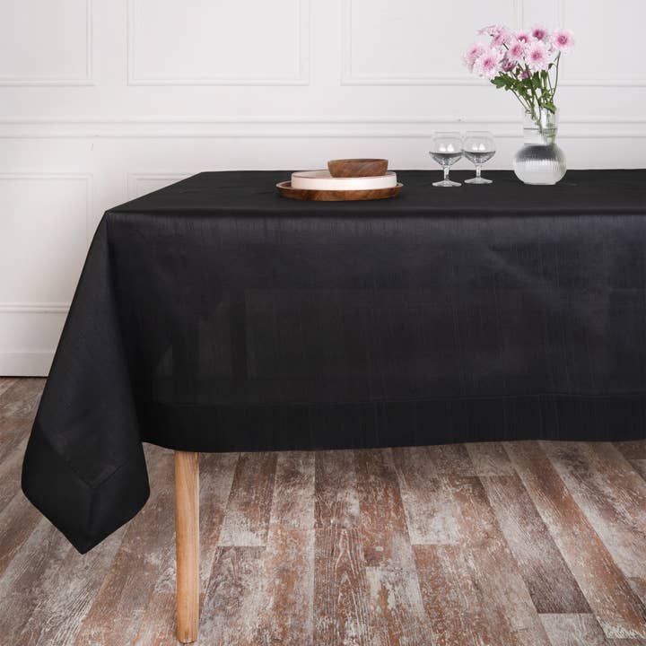 Black Vegan Silk Tablecloth for wholesale by D'Moksha